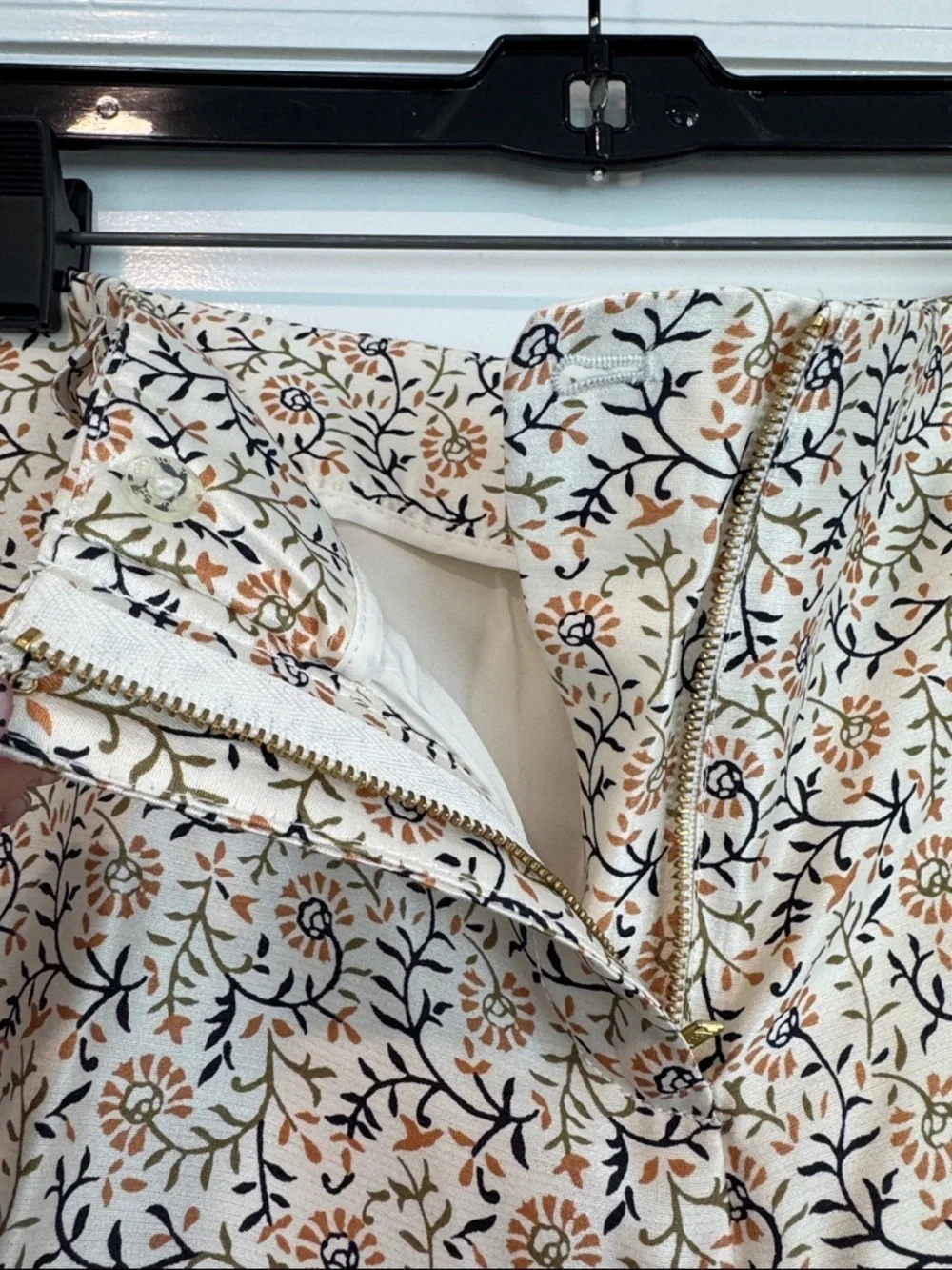 NWT Tory Burch Frances Floral Silk Straight-Leg Pants Daisy New Ivory Sz 12